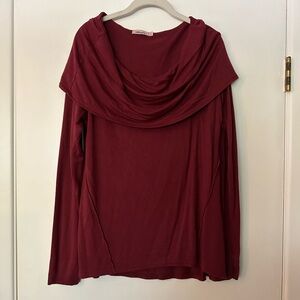 Red Haute Wine Color Cowl Neck Top